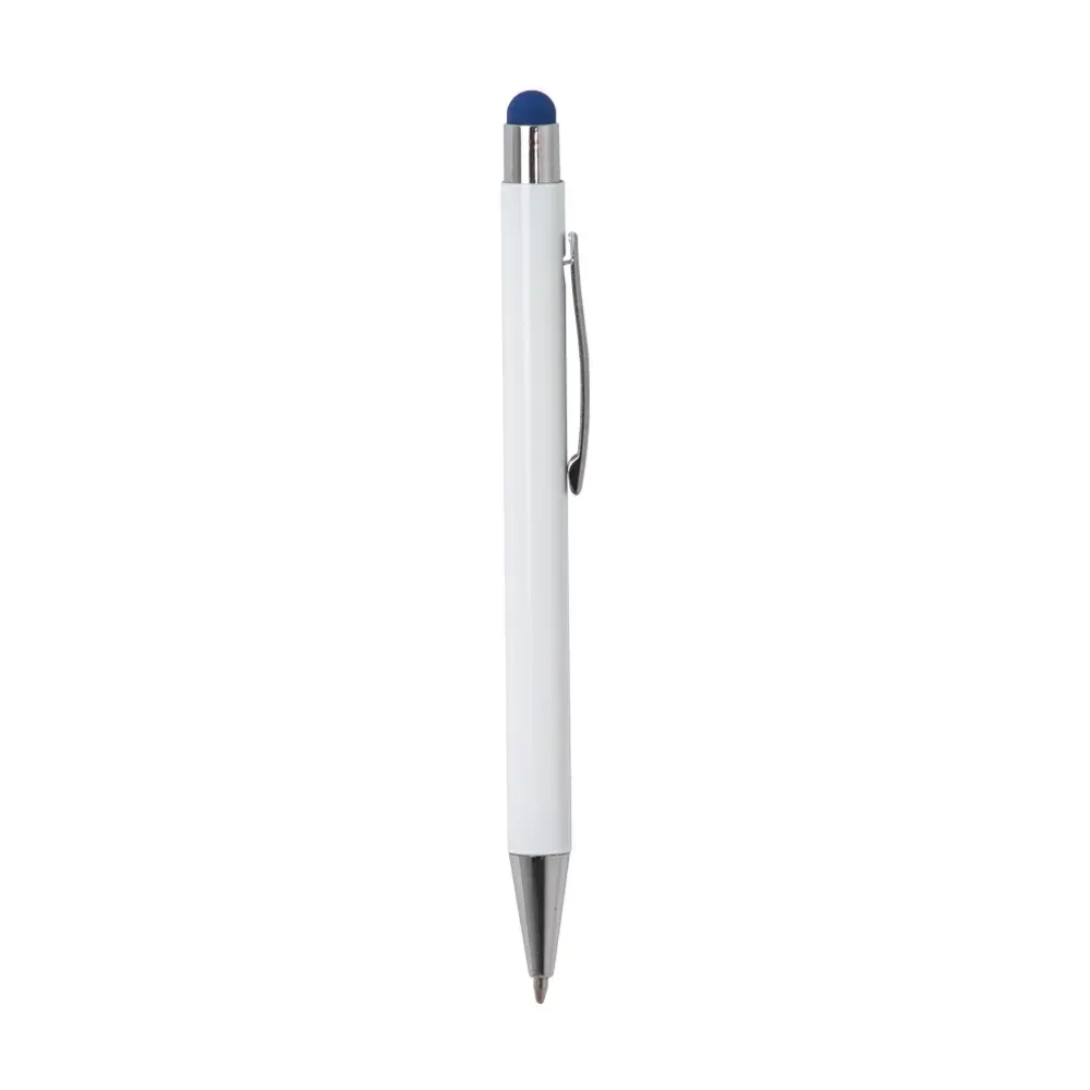 Caneta metal touch personalizada corpo fino azul escura