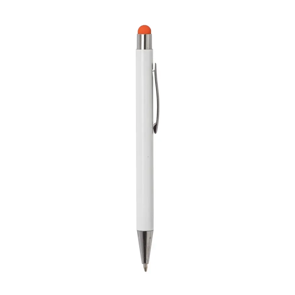 Caneta metal touch personalizada corpo fino laranja