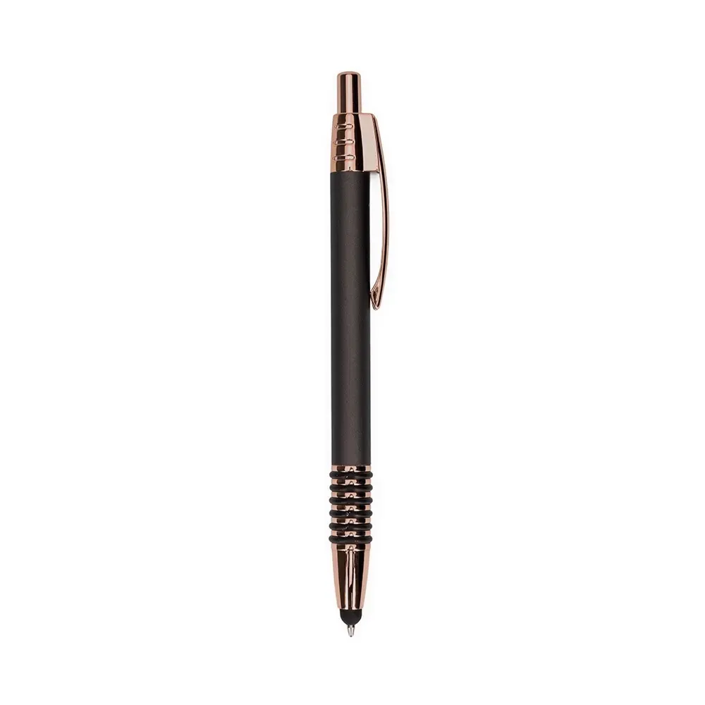 Caneta Metal Touch com Detalhes Emborrachados personalizada chumbo
