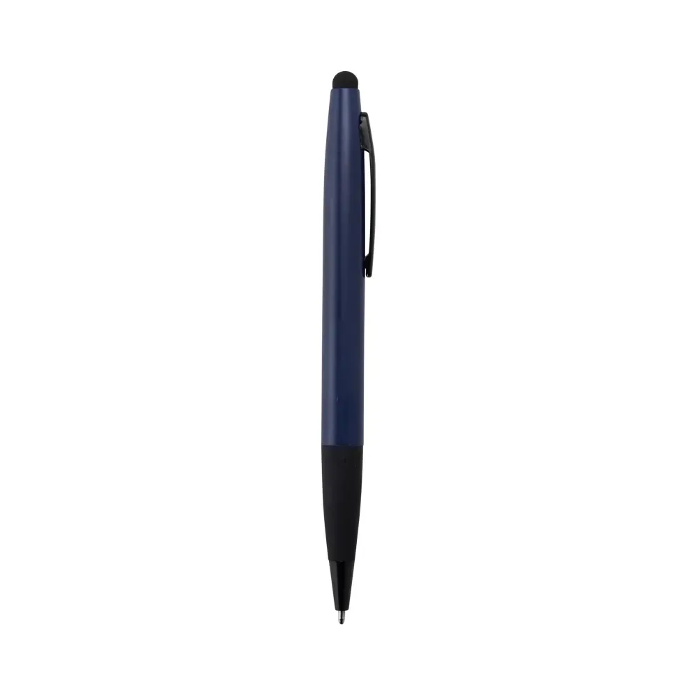 Caneta metal touch giratória personalizada azul escuro