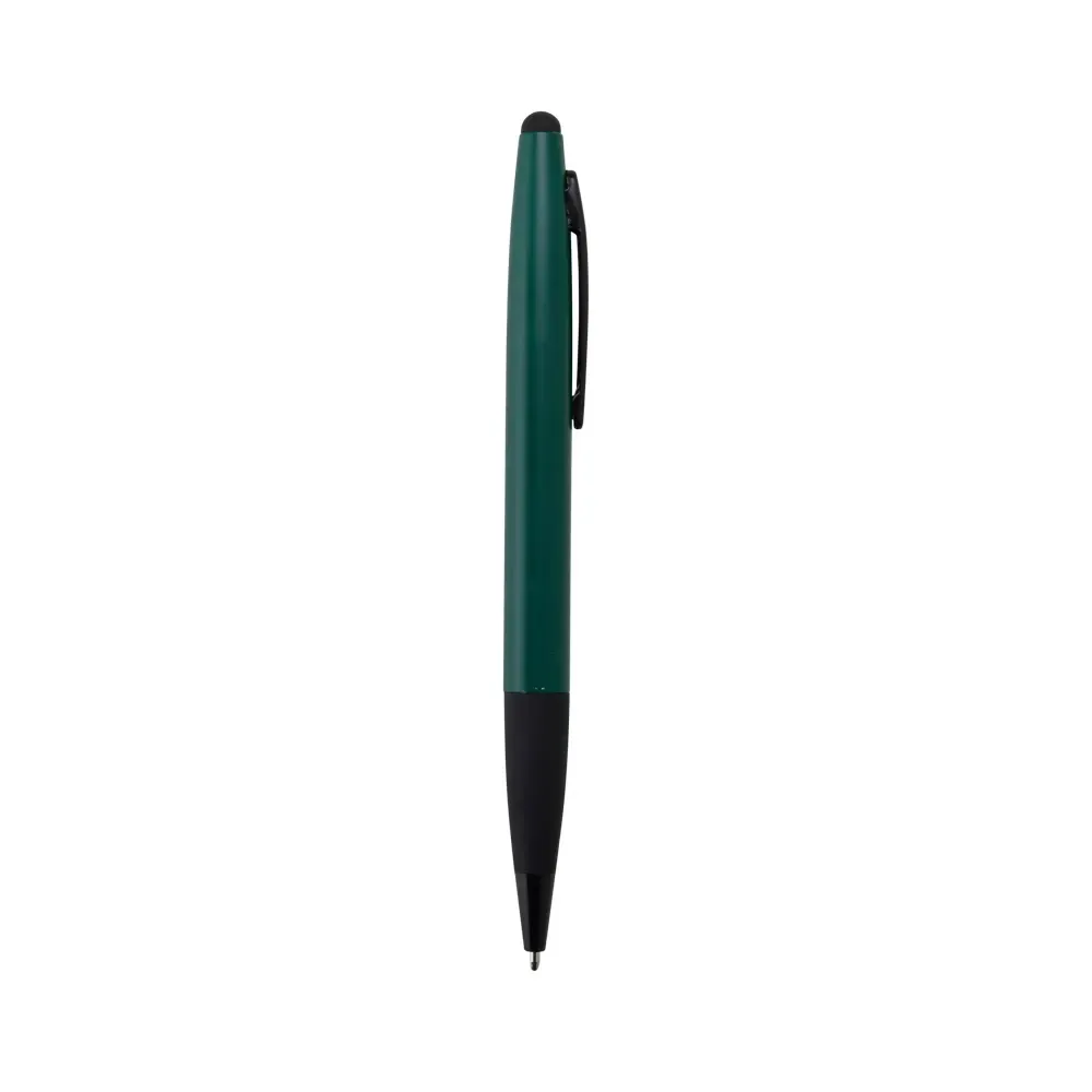 Caneta metal touch giratória personalizada verde