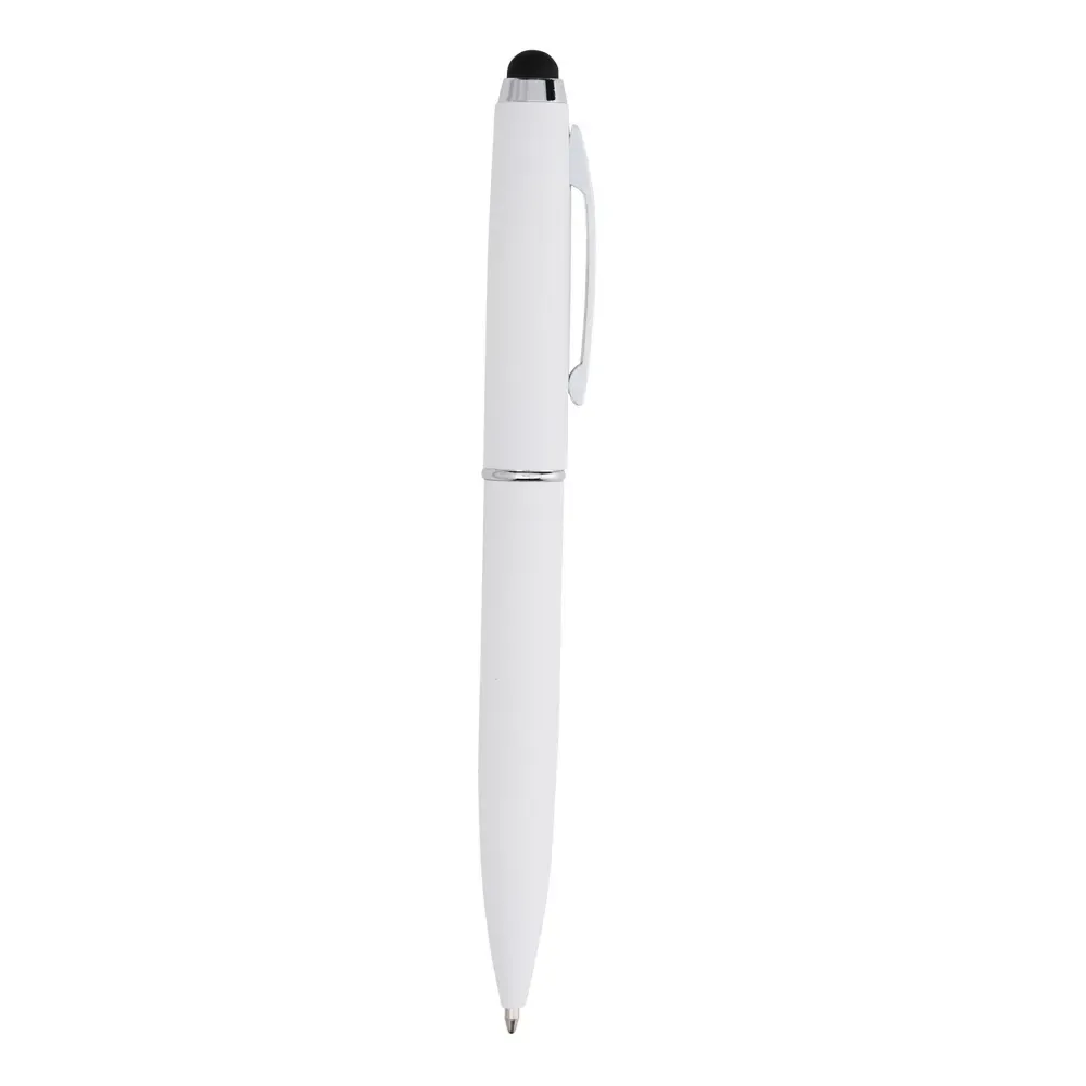 "Caneta Metal Touch Personalizada Giratória branco"