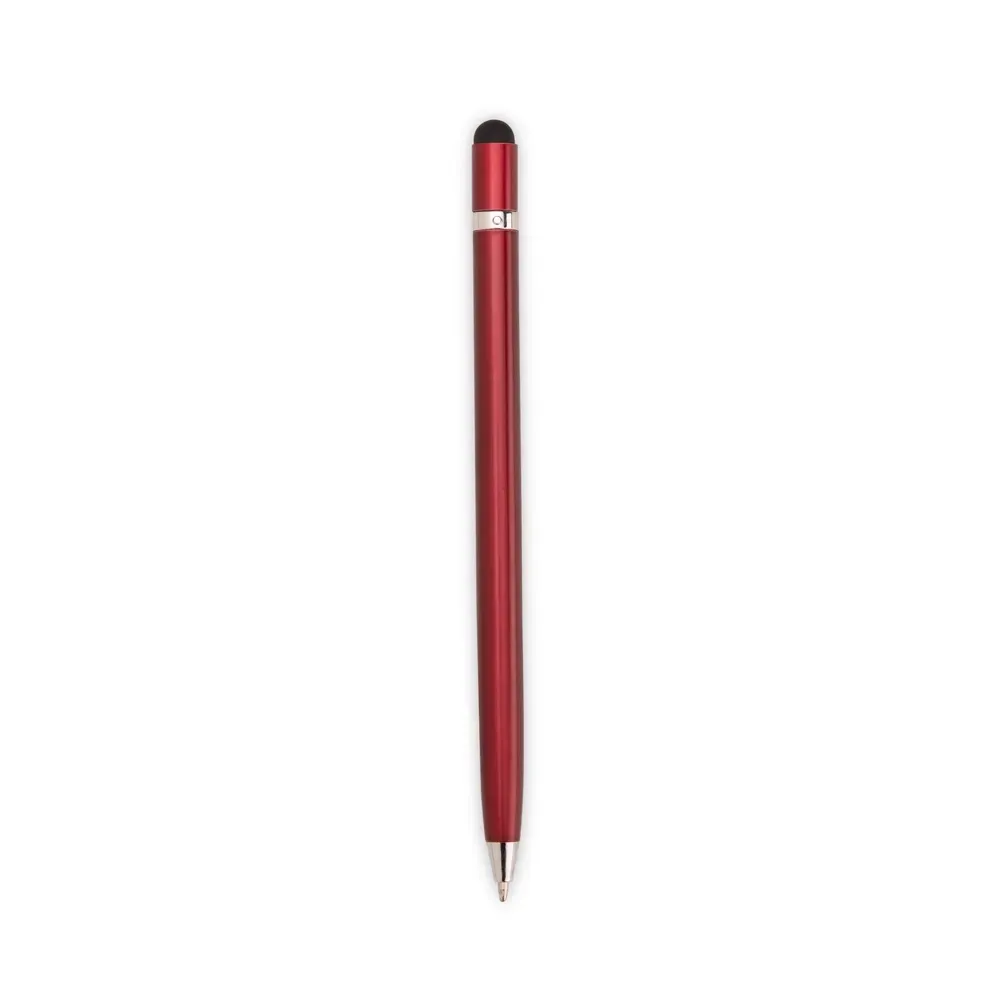 Caneta metal touch personalizada giratória fina vermelha