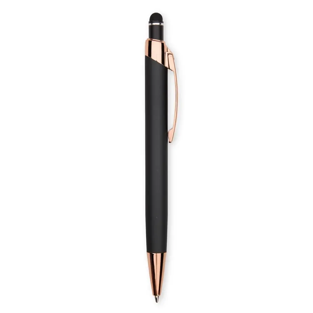 Caneta metal touch personalizada com gravação estendida preta