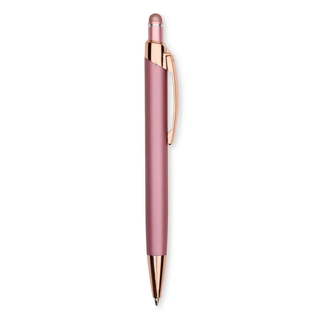 Caneta metal touch personalizada com gravação estendida rosé