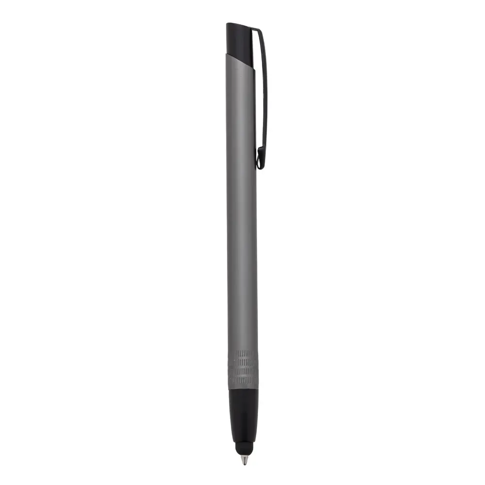 Caneta metal touch personalizada cinza
