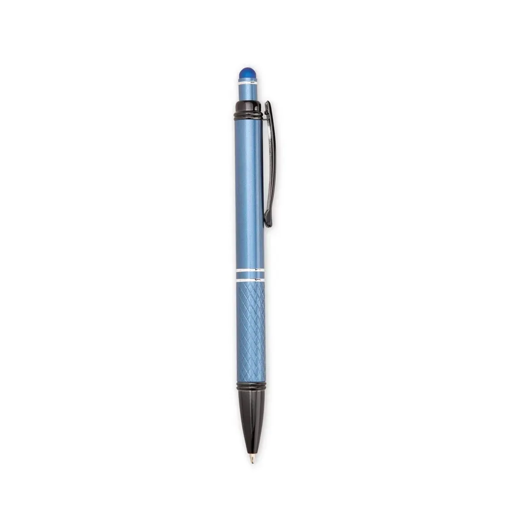 Caneta metal touch personalizada azul