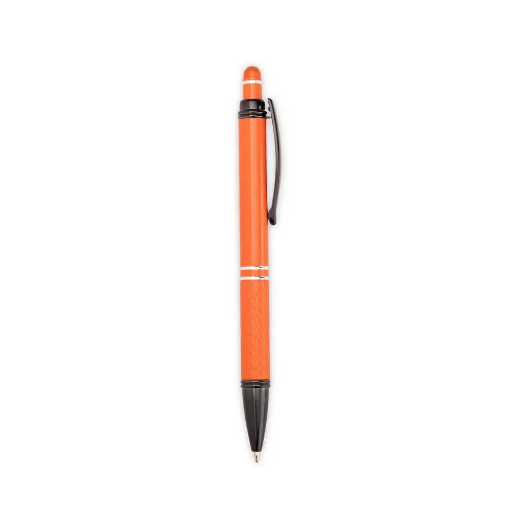 Caneta metal touch personalizada laranja