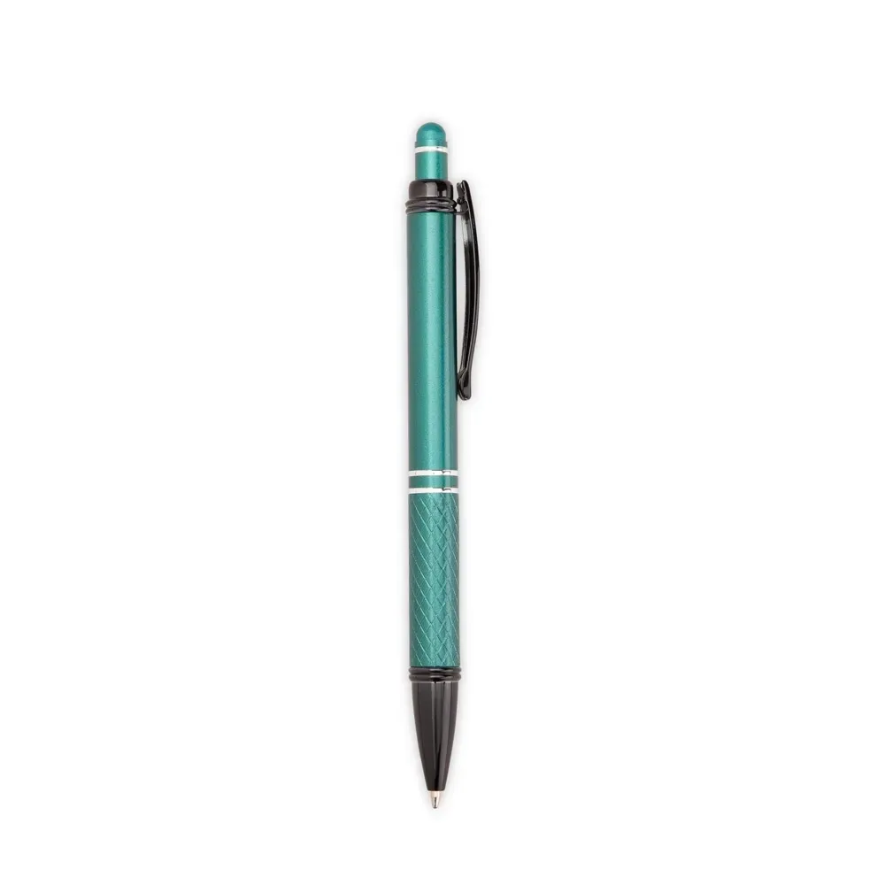 Caneta metal touch personalizada verde