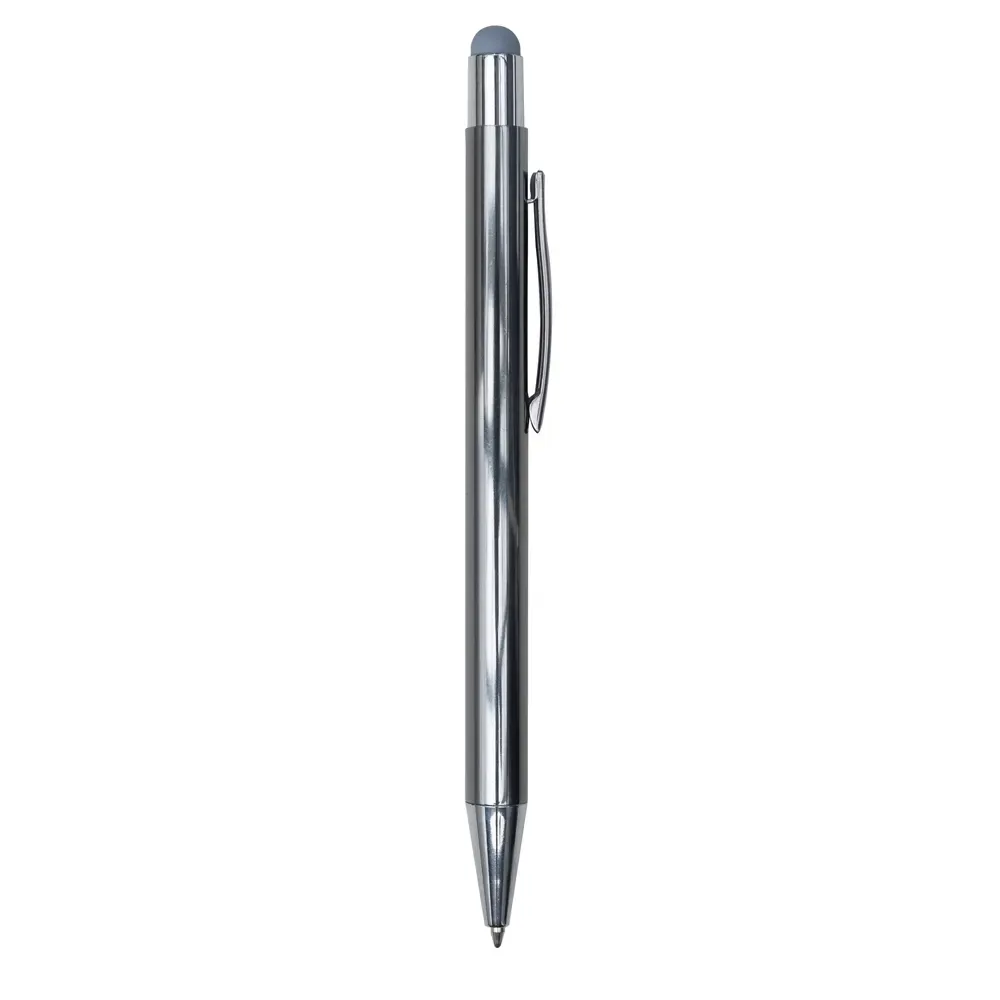 Caneta Metal Touch Multicor personalizada cinza
