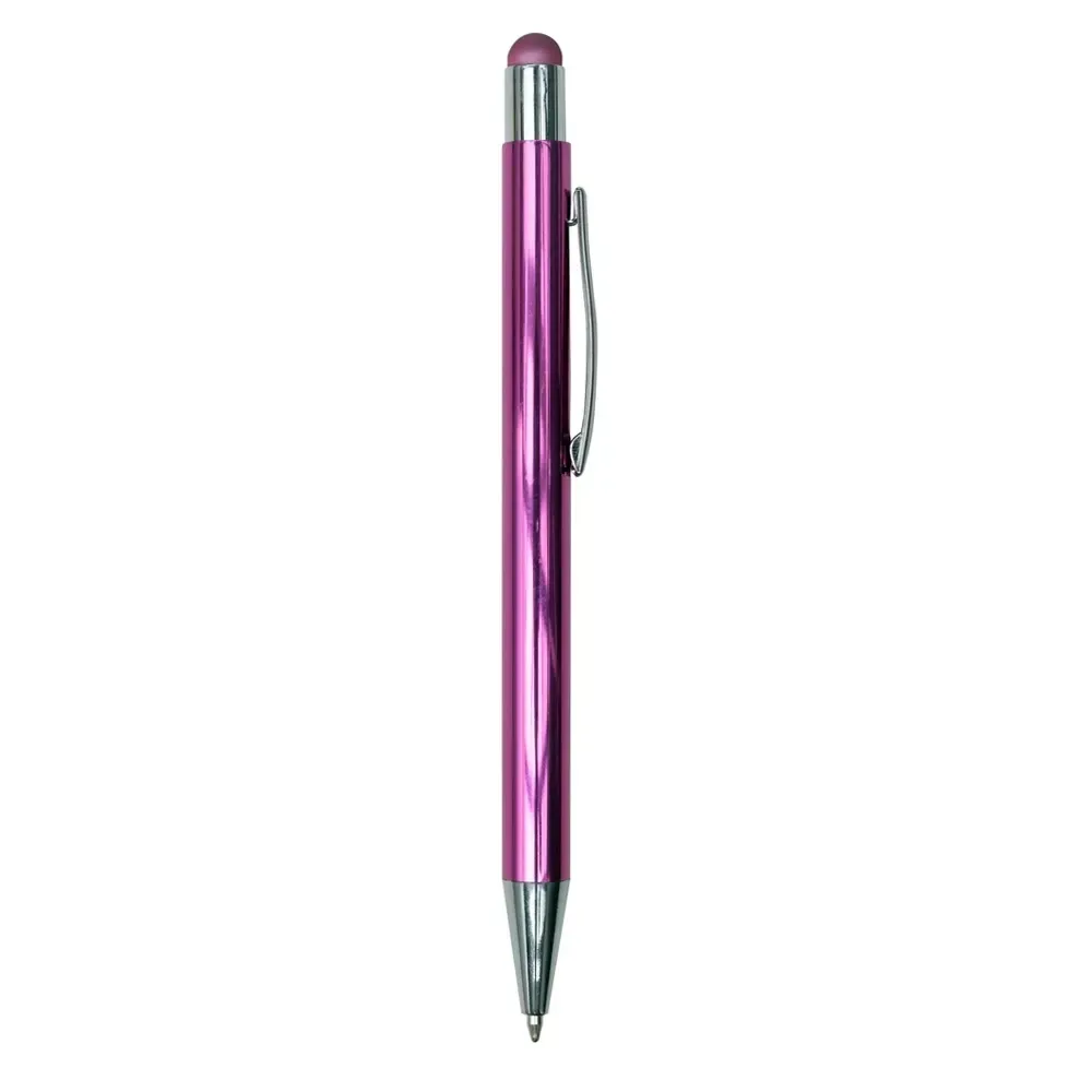Caneta Metal Touch Multicor personalizada rosa