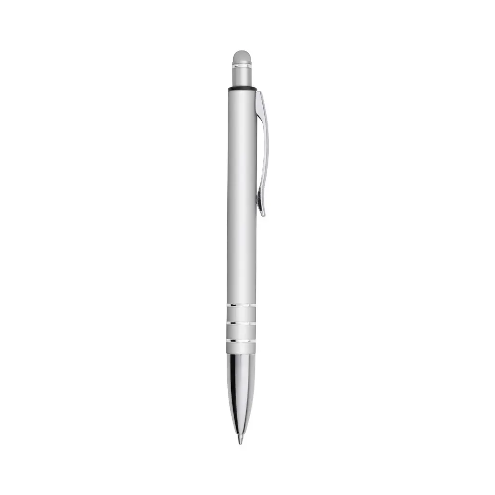 Caneta metal touch personalizada prata
