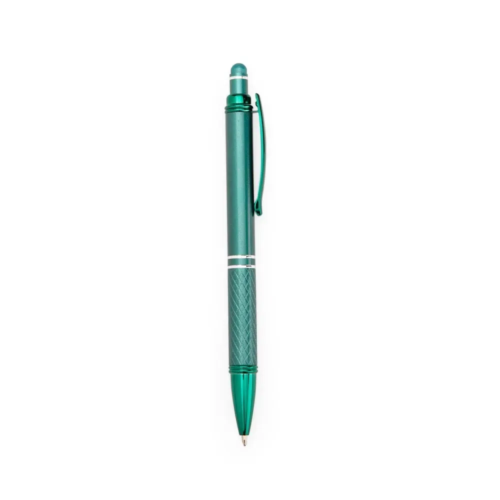 Caneta metal touch personalizada pesada verde escuro
