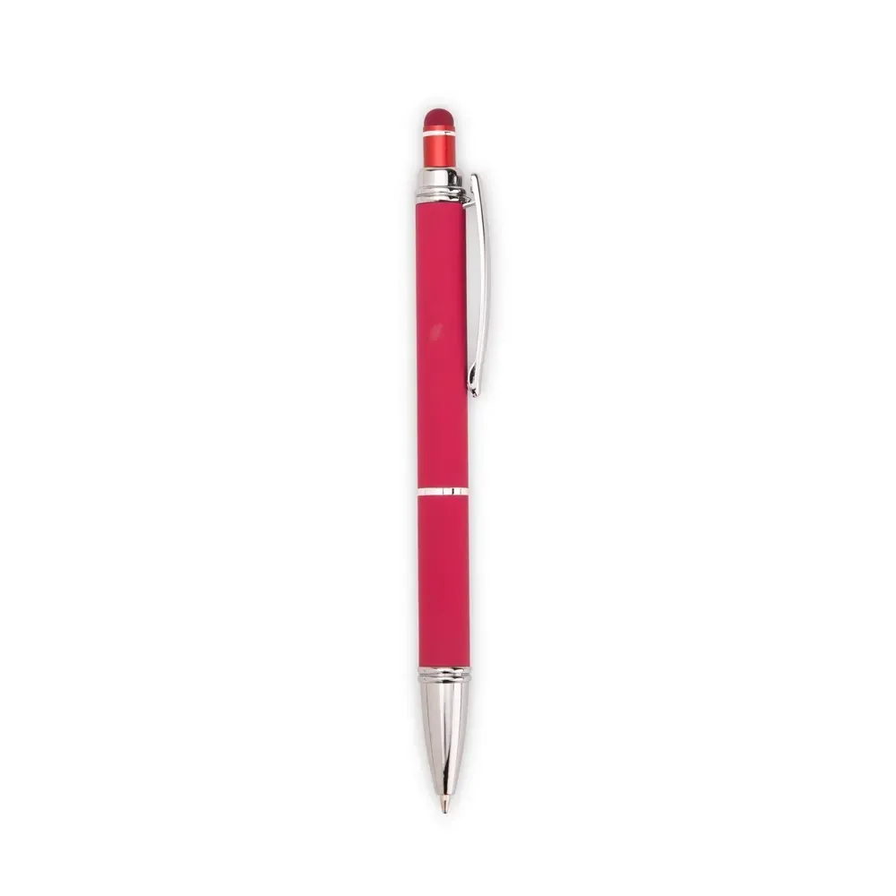 Caneta metal touch personalizada pintura emborrachada rosa escuro