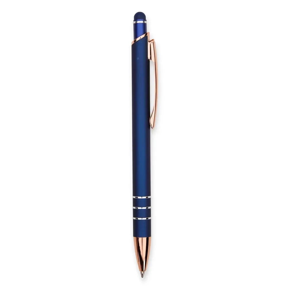 Caneta Metal Touch Slim personalizada azul escuro