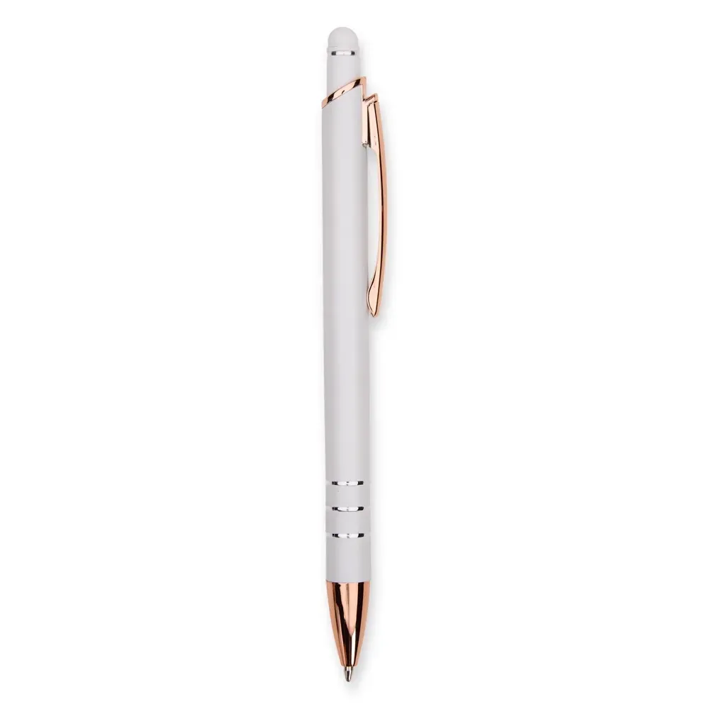 Caneta Metal Touch Slim personalizada branco