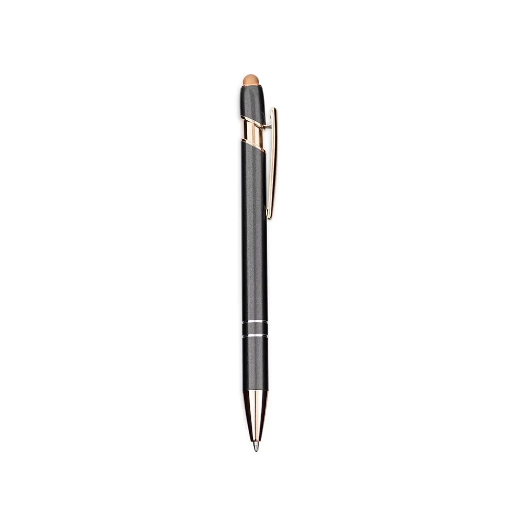 Caneta Metal Touch Topo Emborrachado personalizada chumbo