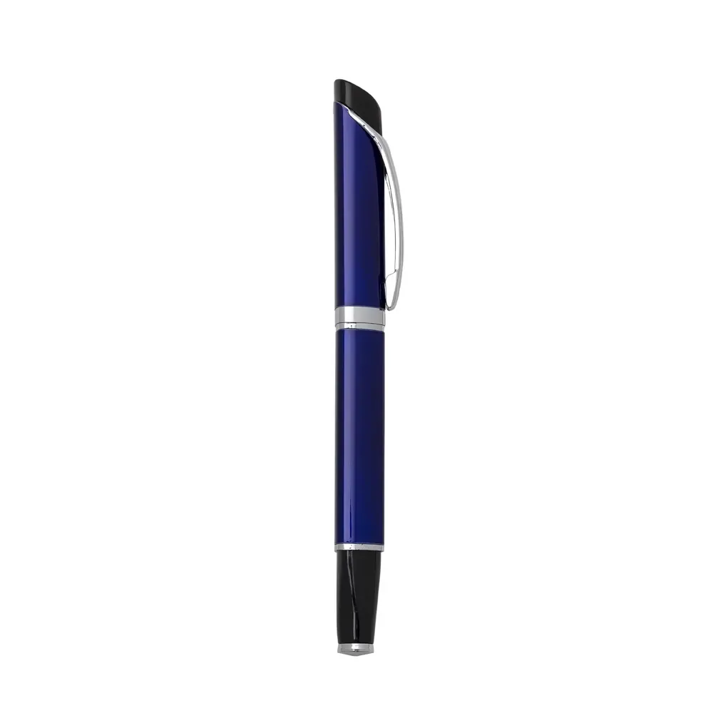 Caneta executiva personalizada metal triangular cor azul