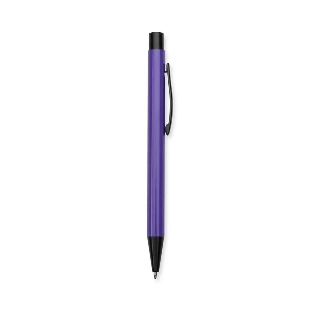 "Caneta Metal Personalizada Acabamento Vibrante roxo"