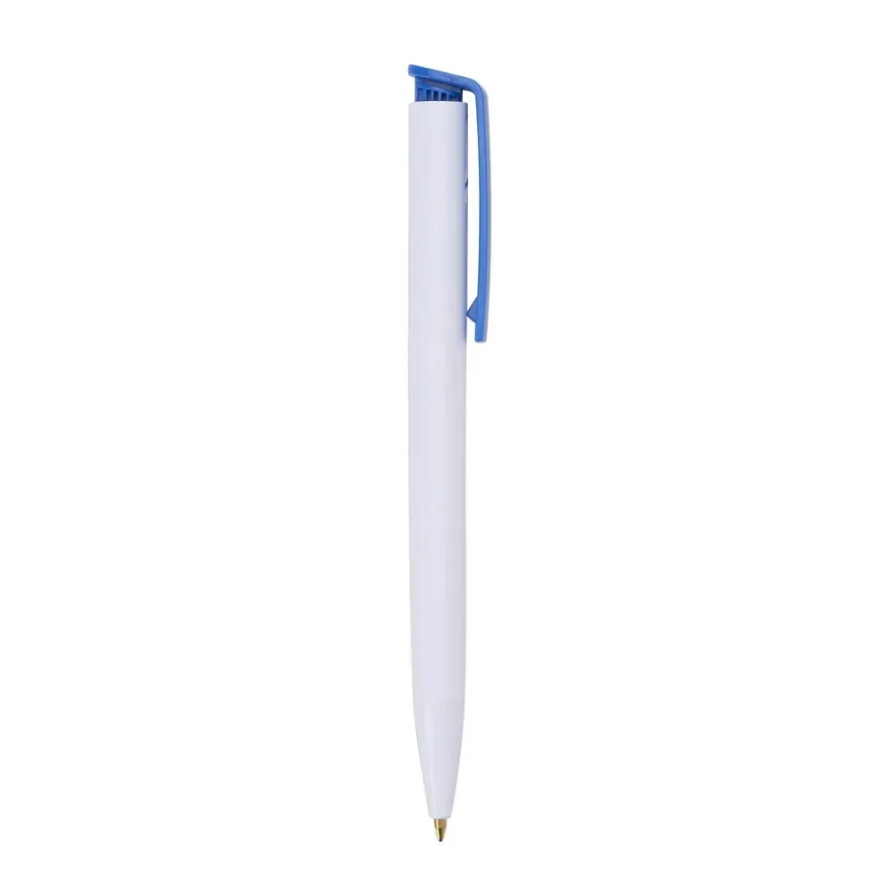 "Caneta plástica personalizada azul claro"