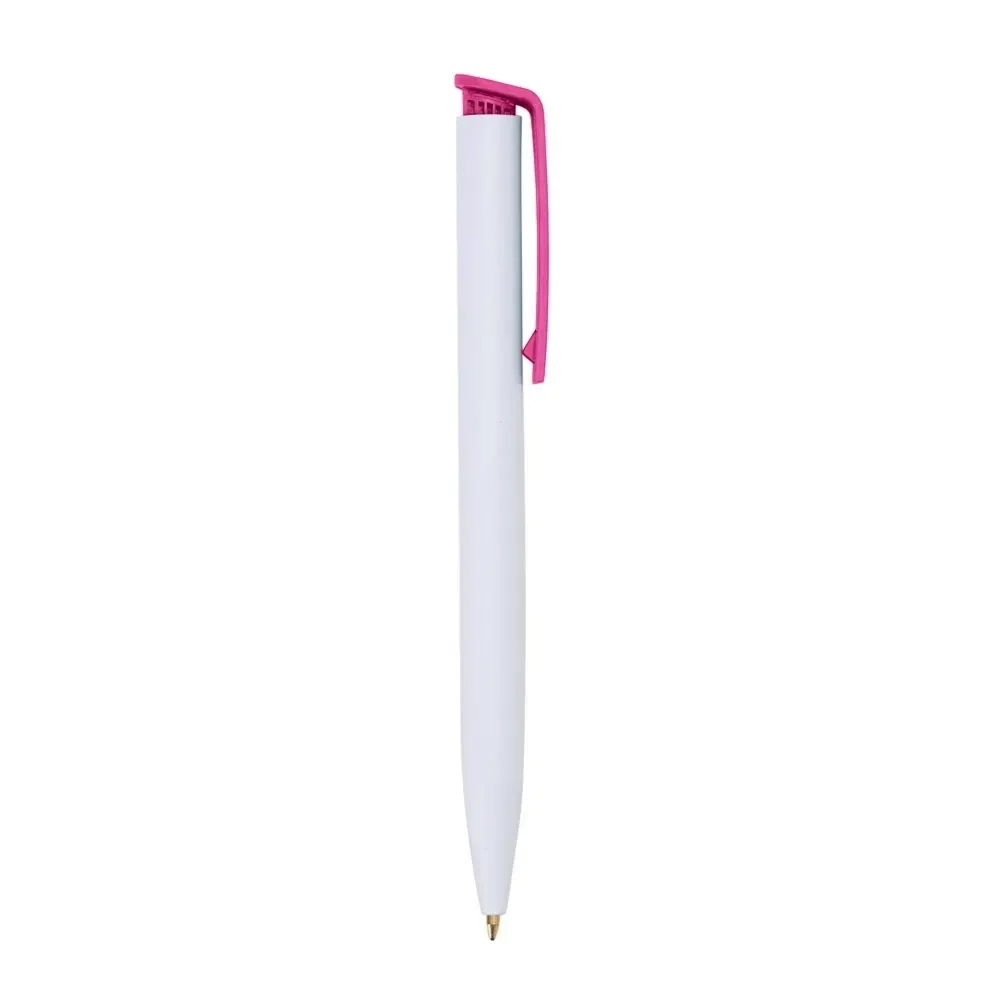 "Caneta plástica personalizada rosa"