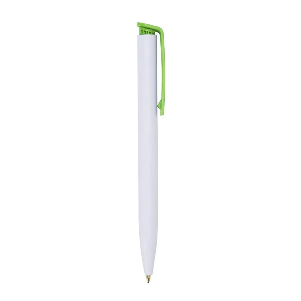 "Caneta plástica personalizada verde claro"