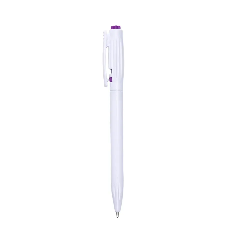 "Caneta Plástica Personalizada 13 Cores roxo"