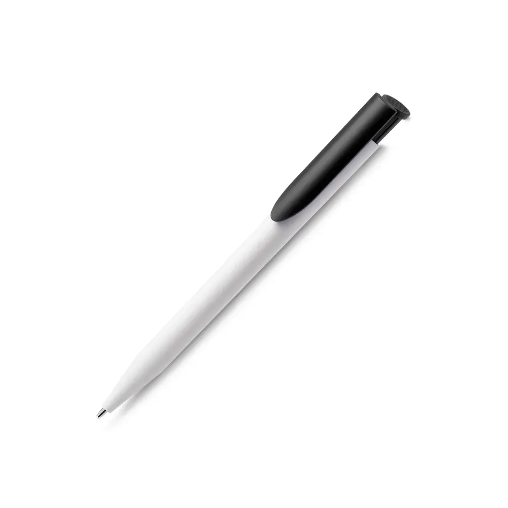 Caneta plástica personalizada preta, 14,1cm