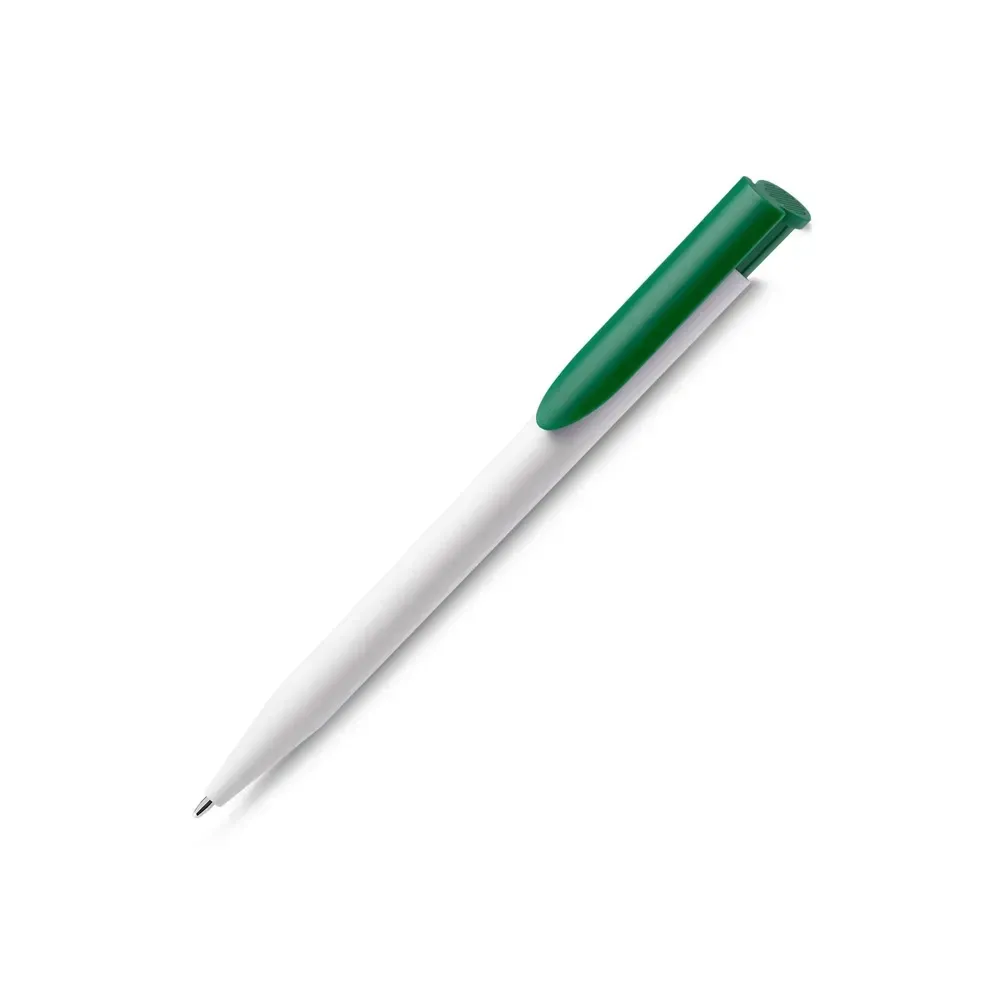 Caneta plástica personalizada verde, 14,1cm