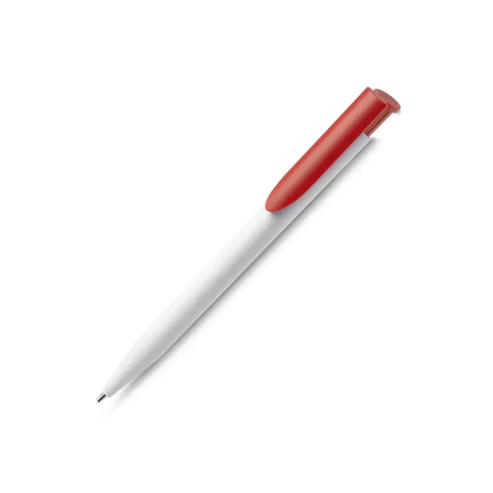 Caneta plástica personalizada vermelha, 14,1cm