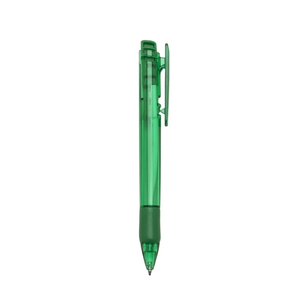"Caneta plástica personalizada verde"