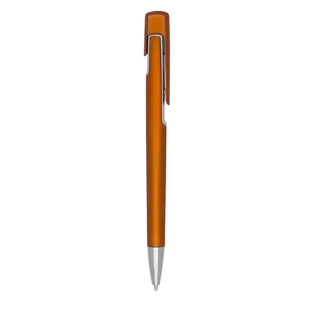 Caneta plástica personalizada laranja