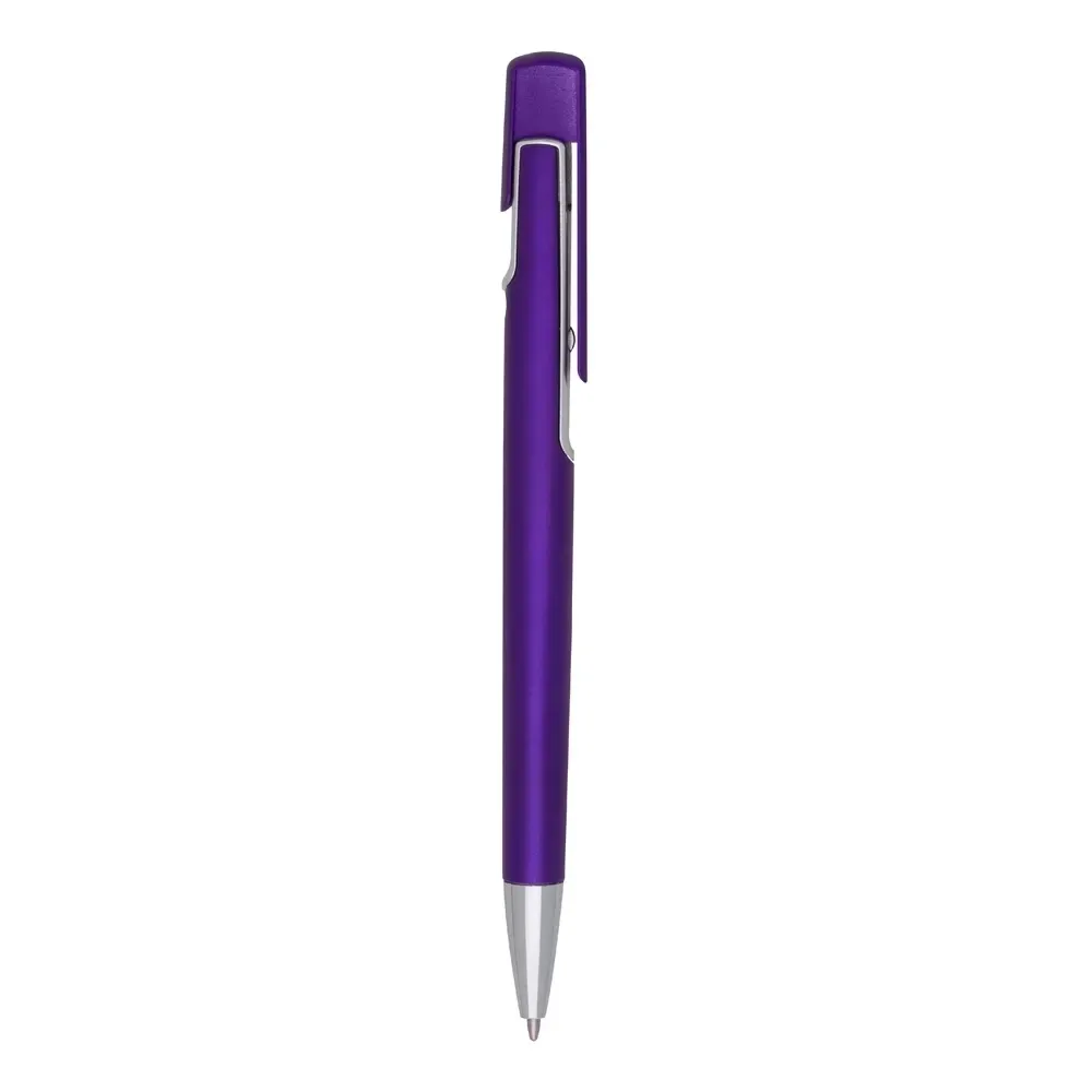 Caneta plástica personalizada roxa