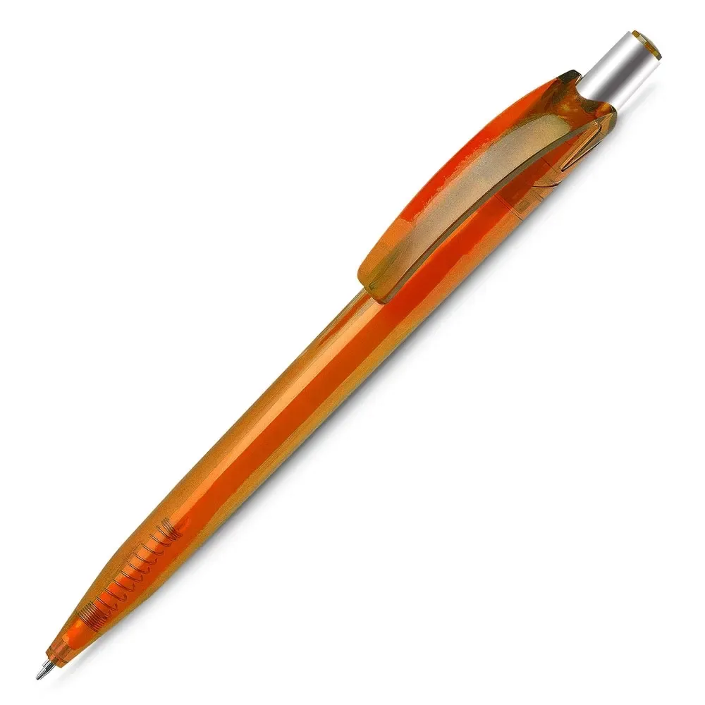 Caneta plástica personalizada na cor laranja