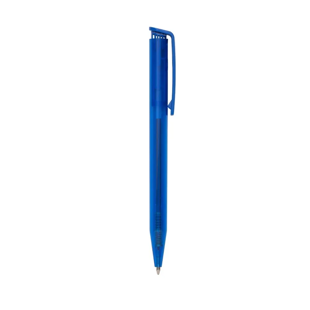 "Caneta plástica personalizada azul"