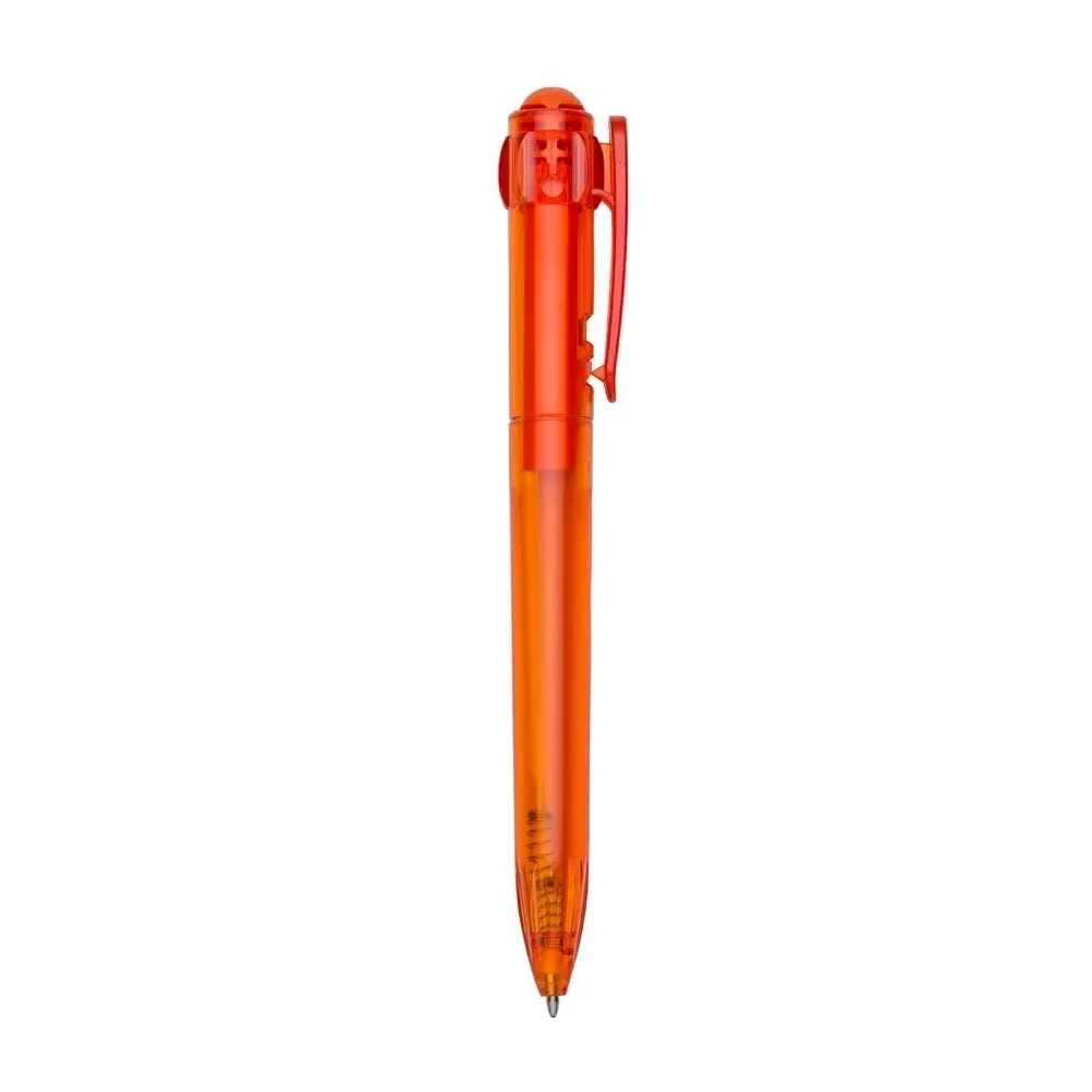 Caneta plástica personalizada laranja