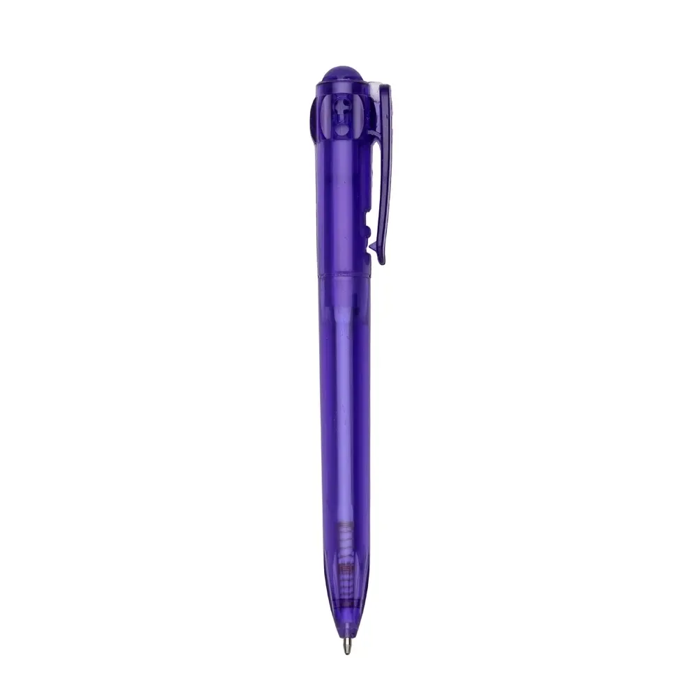 Caneta plástica personalizada roxa