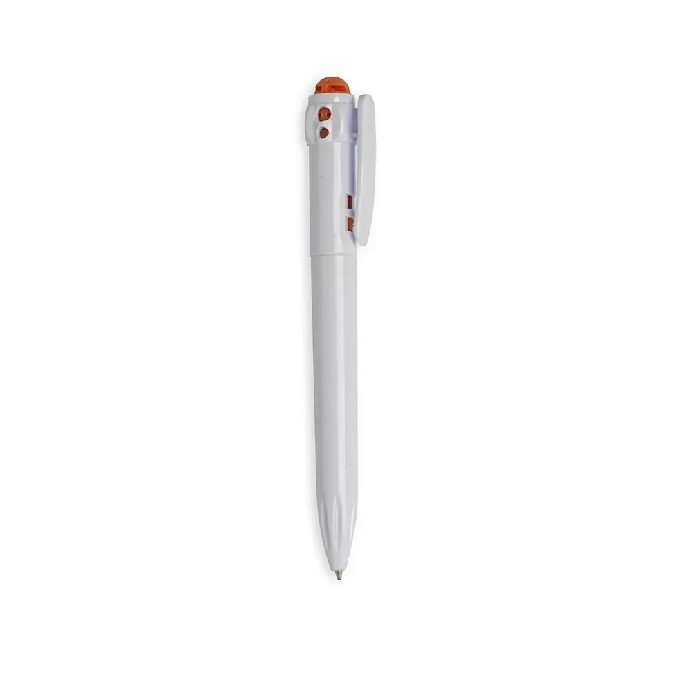 Caneta plástica personalizada laranja