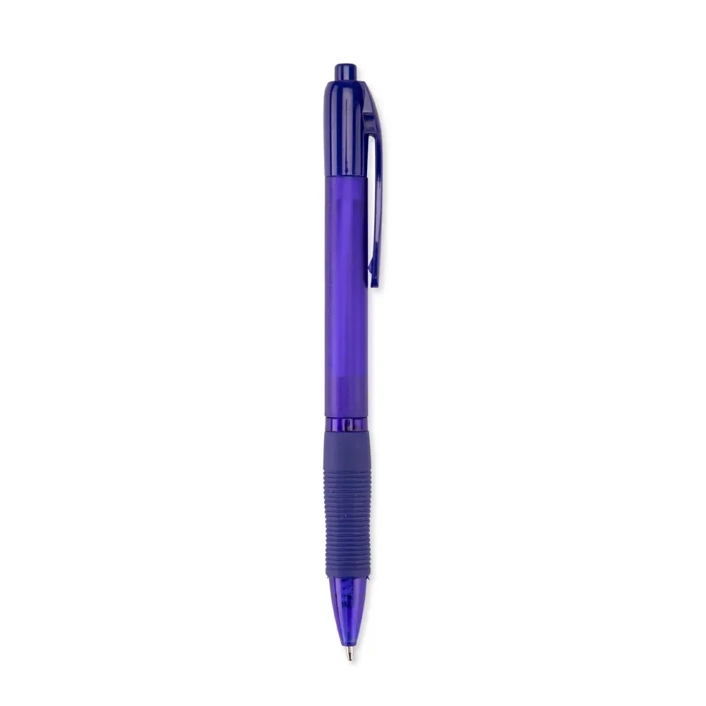 Caneta plástica personalizada acabamento fosco azul