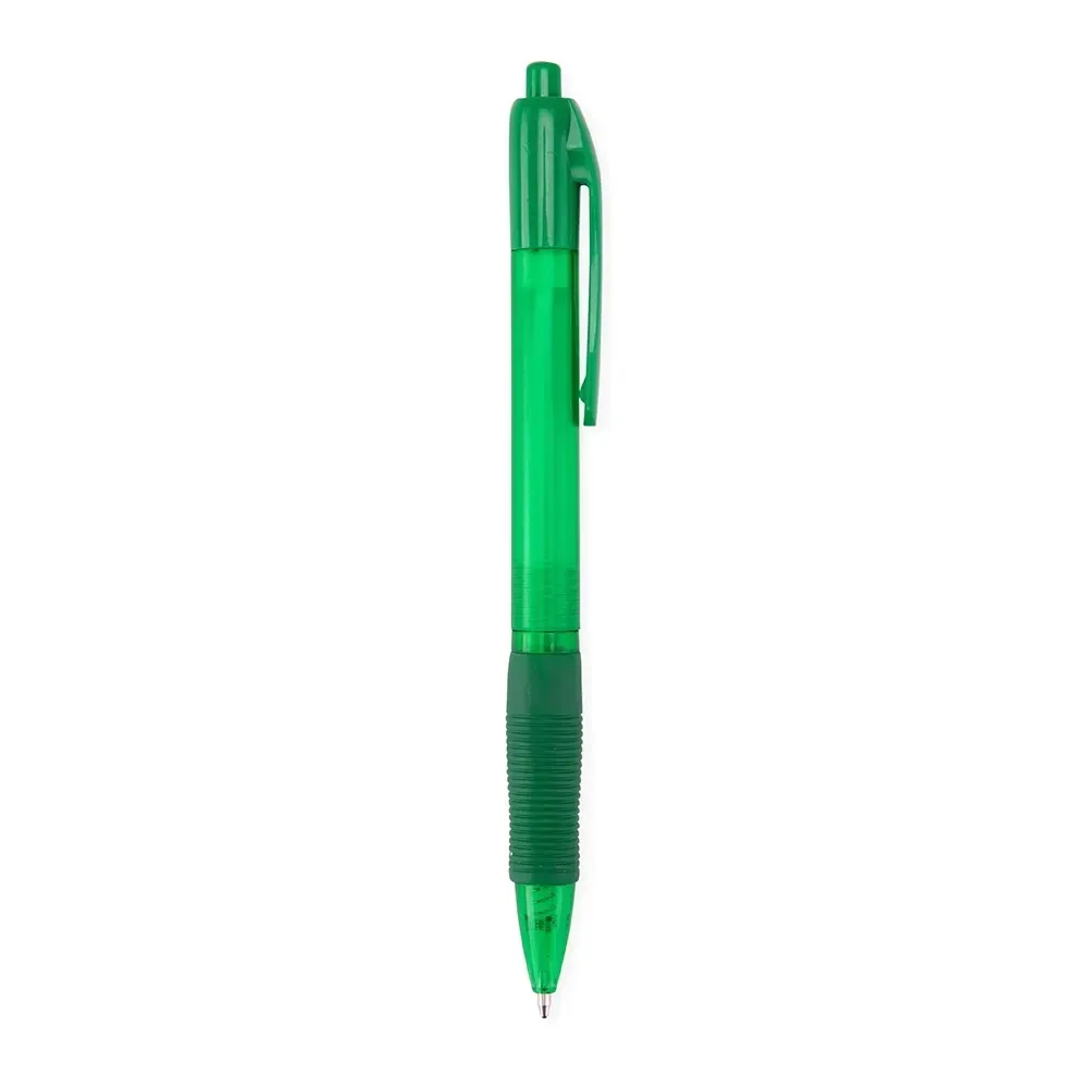 Caneta plástica personalizada acabamento fosco verde