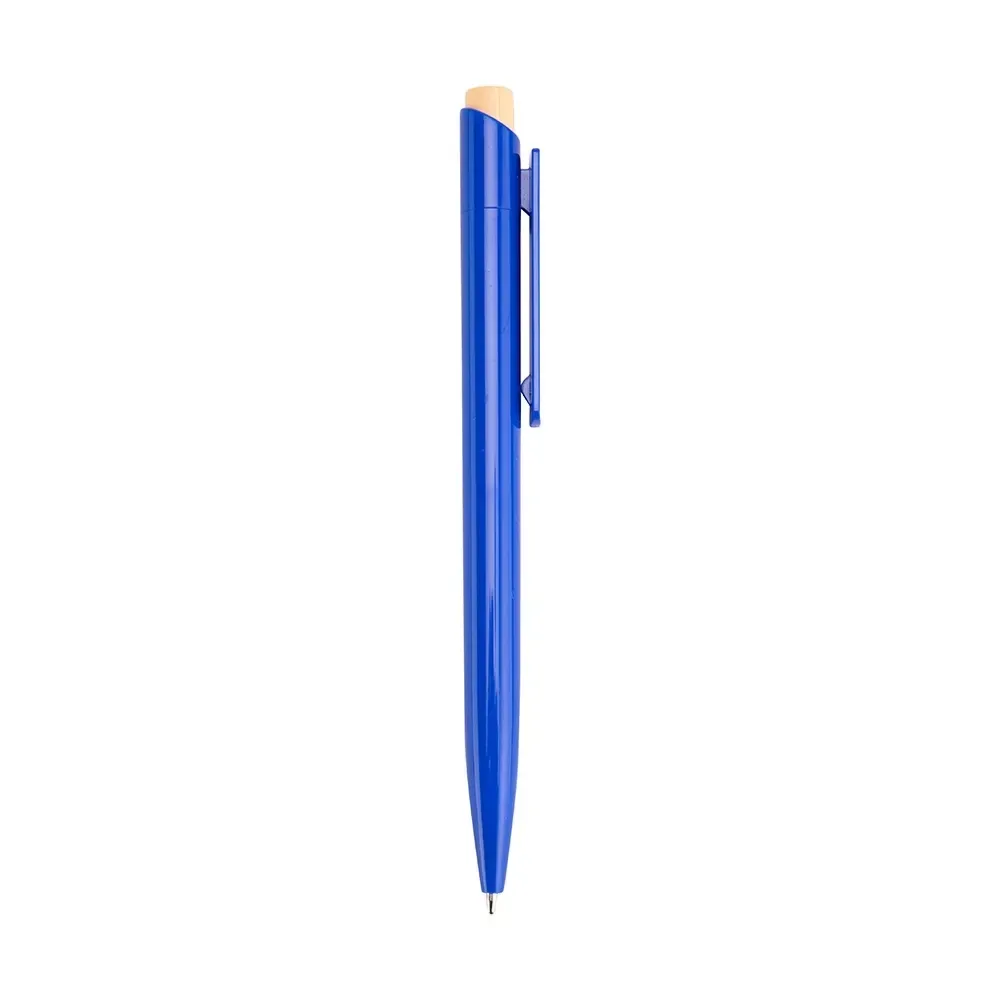 Caneta plástica personalizada acionador bambu azul claro