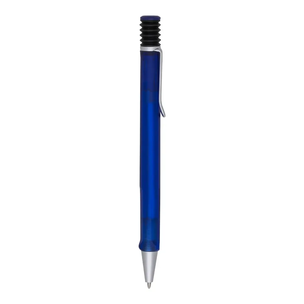 Caneta personalizada plástica azul, 13,8 cm