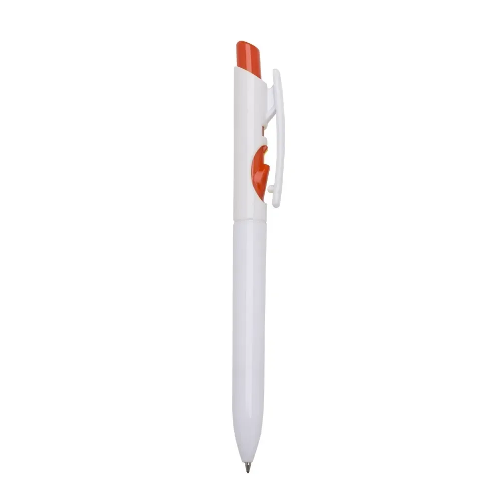 Caneta plástica personalizada laranja