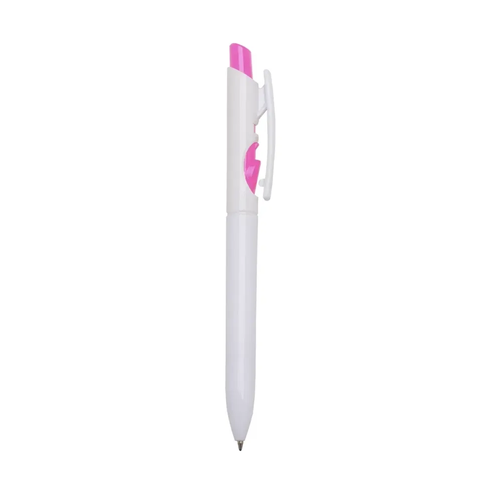 Caneta plástica personalizada rosa