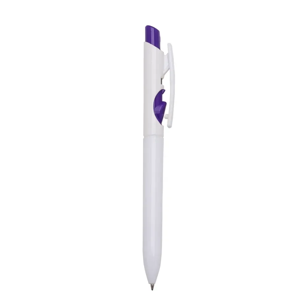 Caneta plástica personalizada roxa