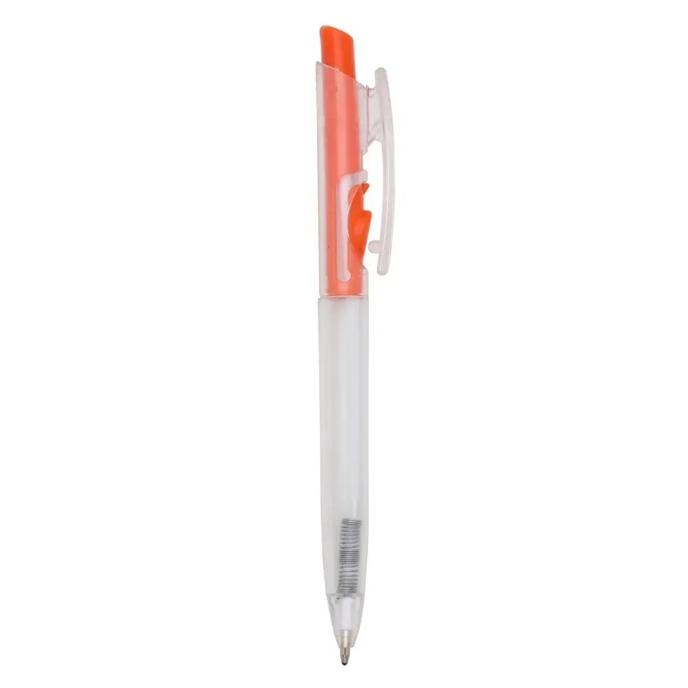 Caneta plástica personalizada com carga azul 1.2mm laranja