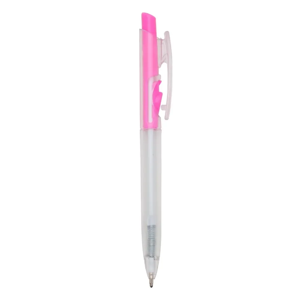 Caneta plástica personalizada com carga azul 1.2mm rosa