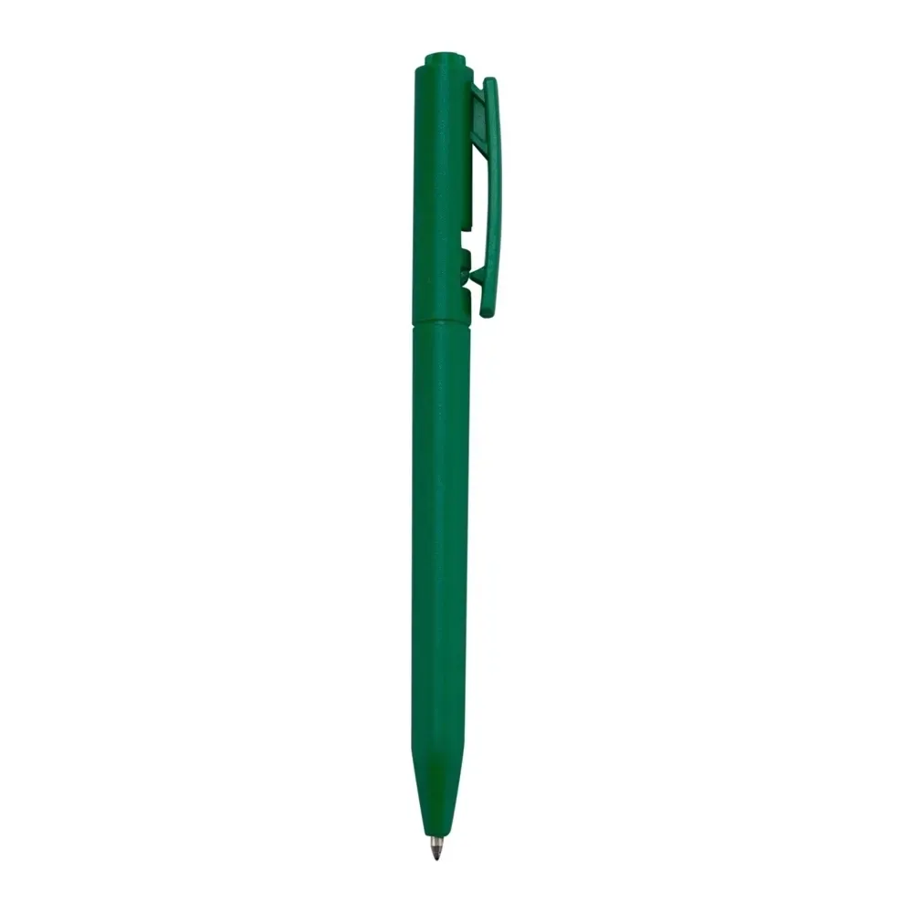 Caneta plástica personalizada verde, carga preta