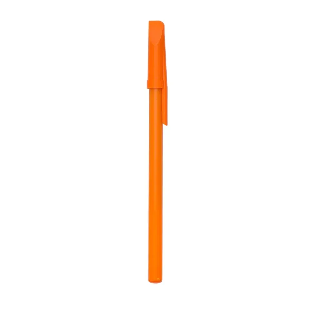 Caneta Plástica com Tampa personalizada laranja