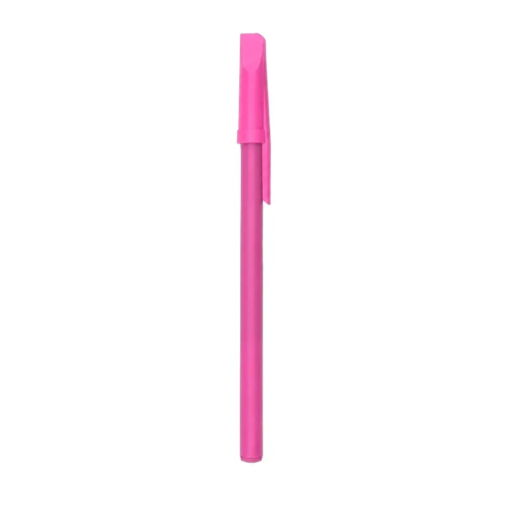 Caneta Plástica com Tampa personalizada rosa